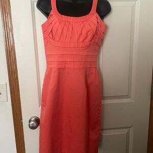 Calvin Klein Coral Pleated Bodice Midi Dress
